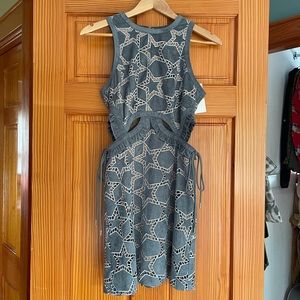 Self-portrait cutwork star mini dress